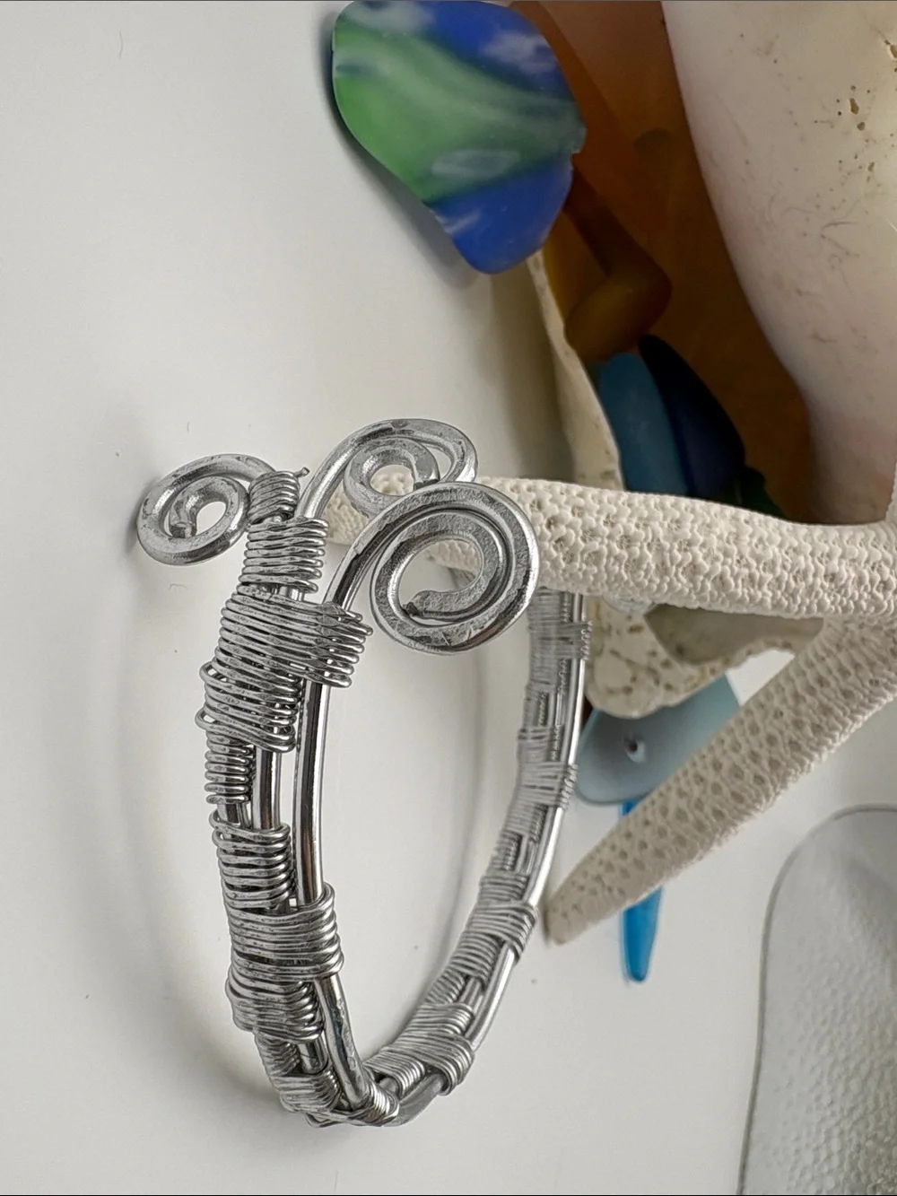 Handcrafted Silver Wire Cuff Bracelet